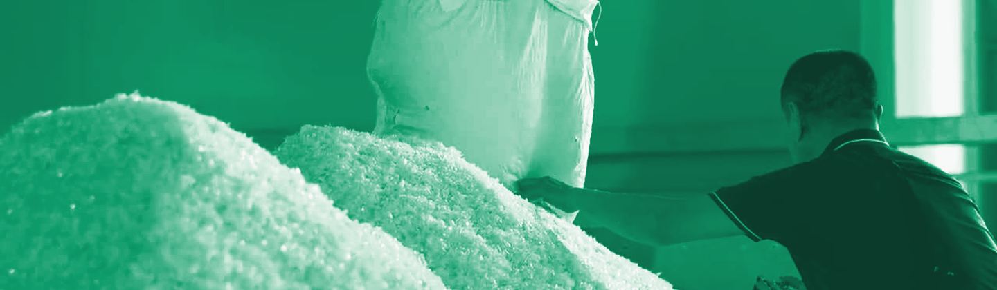 Clean processed recycled PET, green duotone
