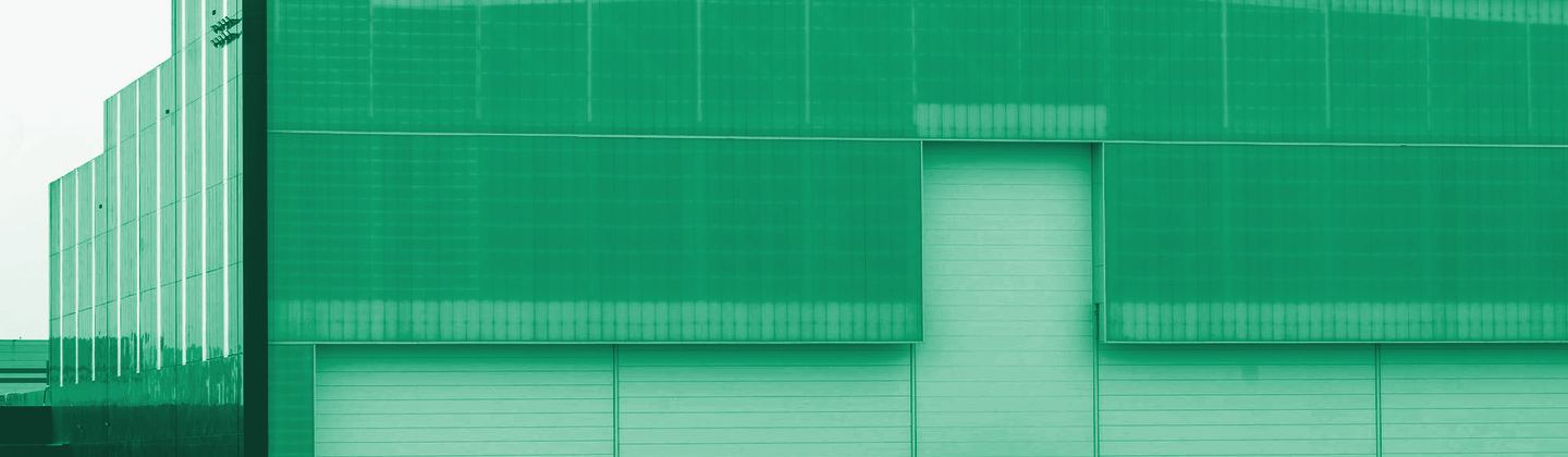 Large industrial facility, green duotone