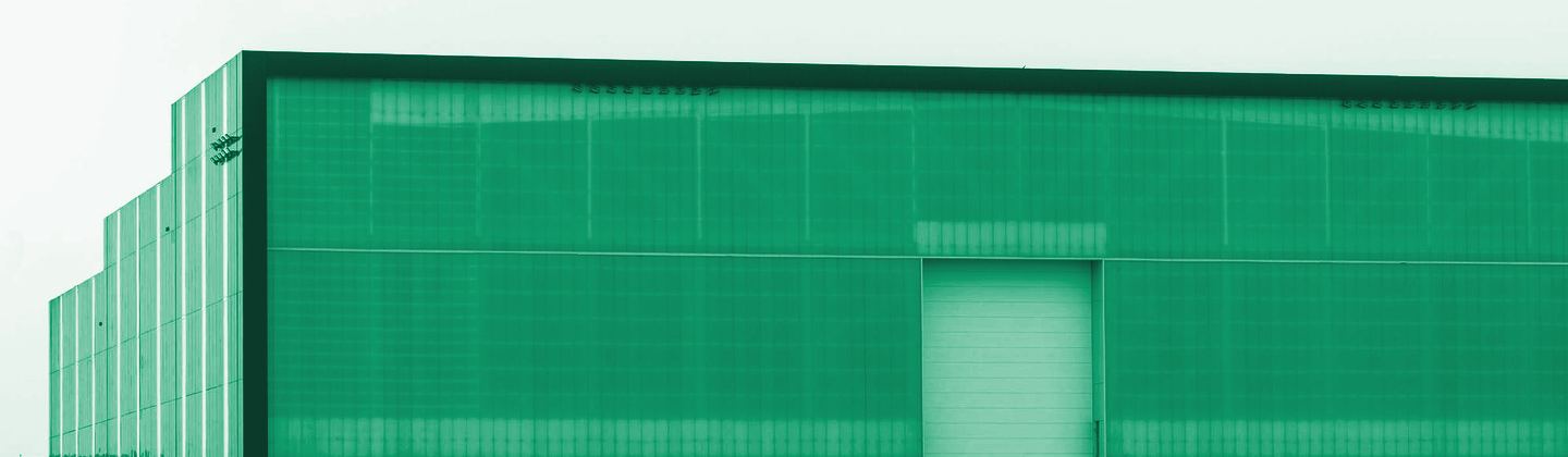 Industrial recycling facility, green duotone